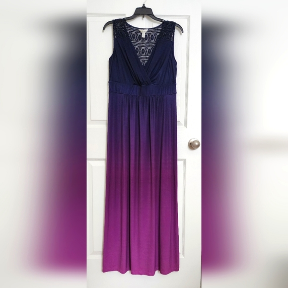Soma Ombre Crochet Jersey Maxi Dress, Size M - Picture 8 of 11